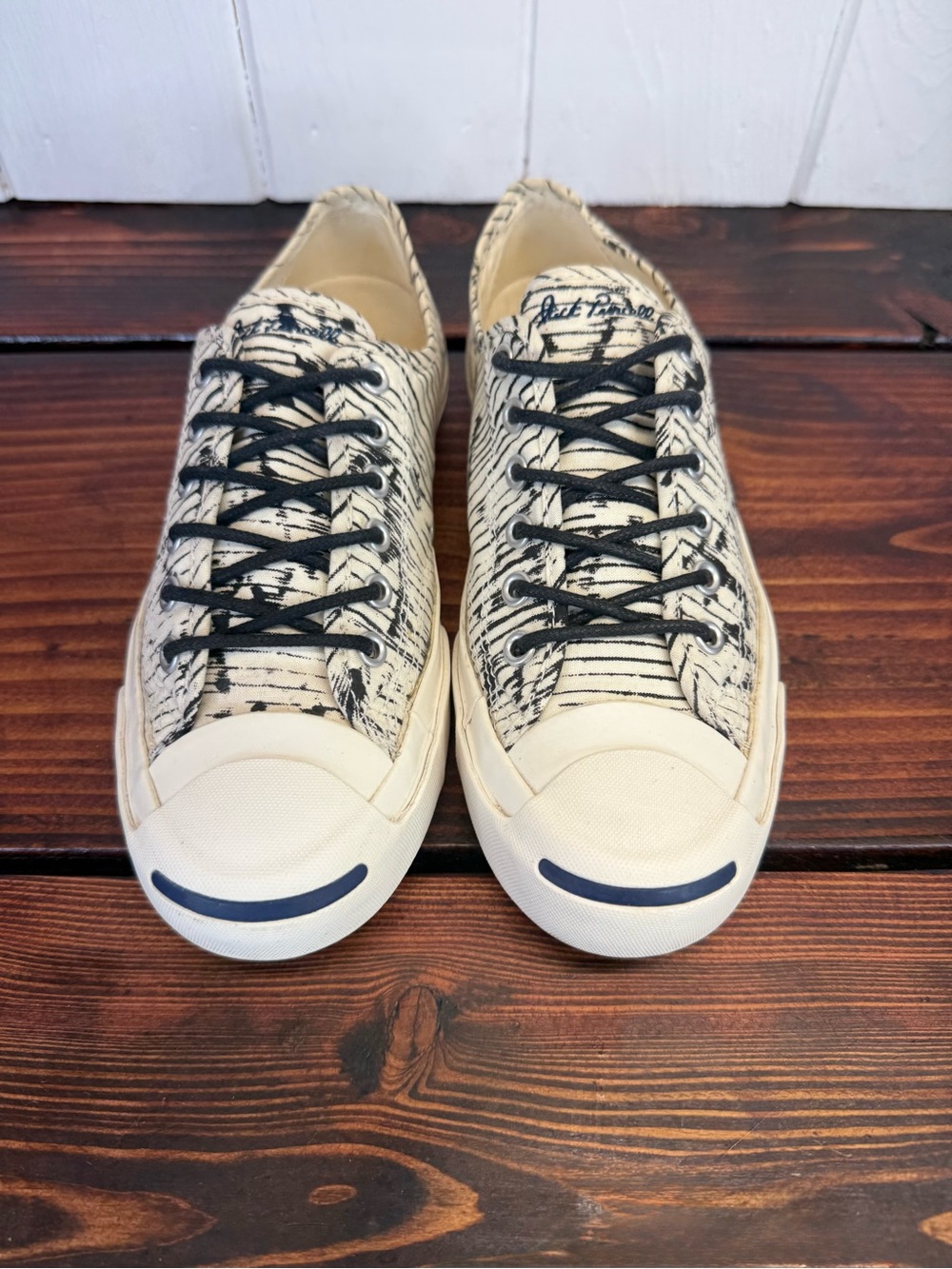 Converse Jack Purcell Black & White Graphic Print Sneakers Women’s Size 7.5